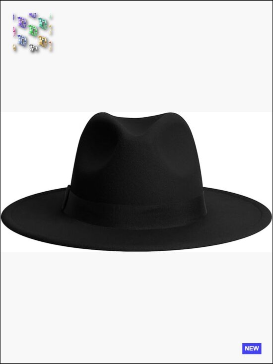Wide Brim Fedora Hat Classic Panama Dress Hat Adjustable Felt for Wedding Party main image 4